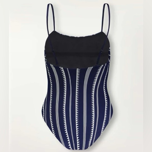 LemLem - Elene Classic One Piece - Navy / White Vertical Stripe - Small - Picture 6 of 14